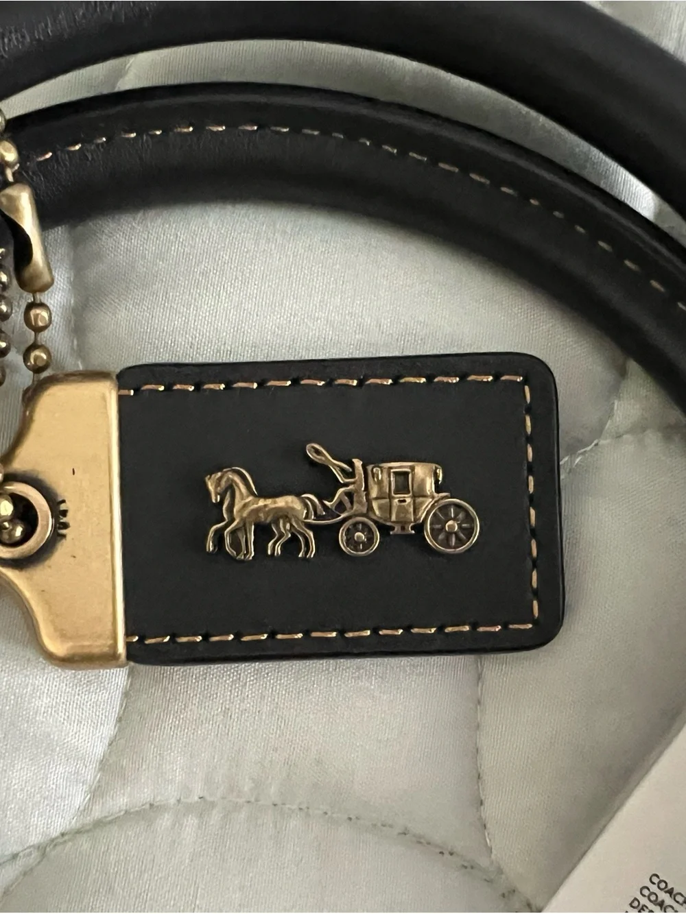COACH Black Leather mixed leather Troupe Tote satchel with Gold-Tone Hardware